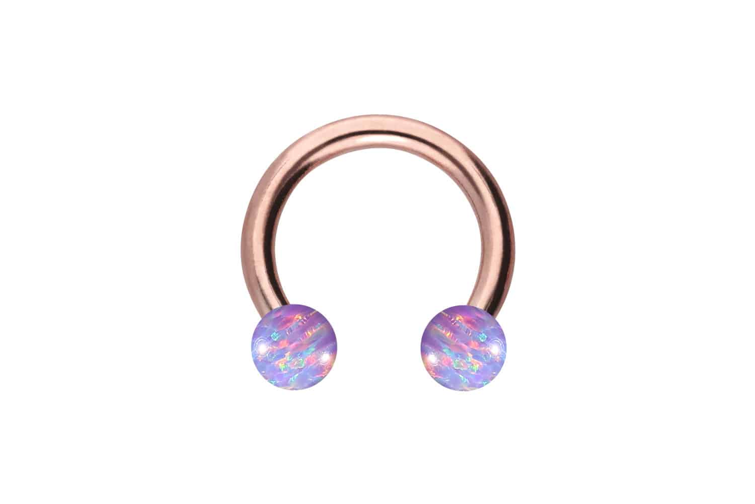 Titan Hufeisenring Piercing SYNTHETISCHE OPALE